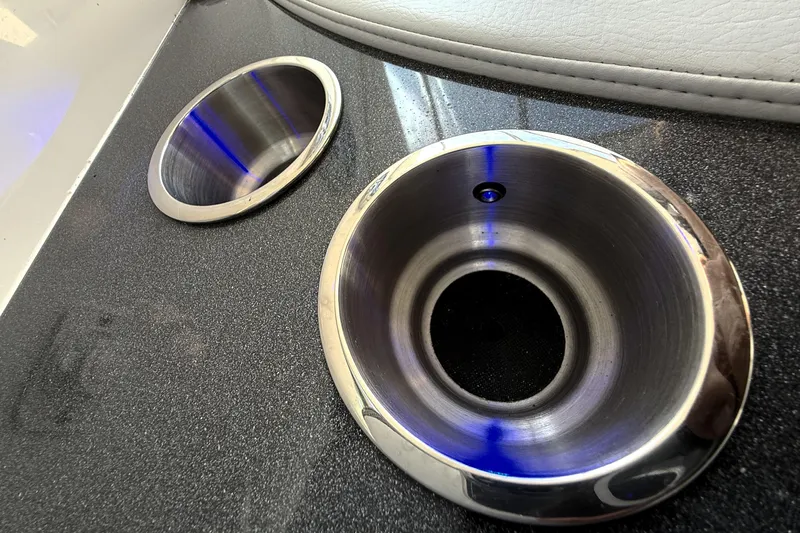 Knot To Scale Yacht Photos Pics Cup holders on a 2018 Formula 37 Performance Cruiser boat interior.