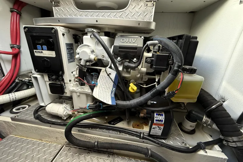 Knot To Scale Yacht Photos Pics Engine compartment of a 2018 Formula 37 Performance Cruiser with Kohler generator.