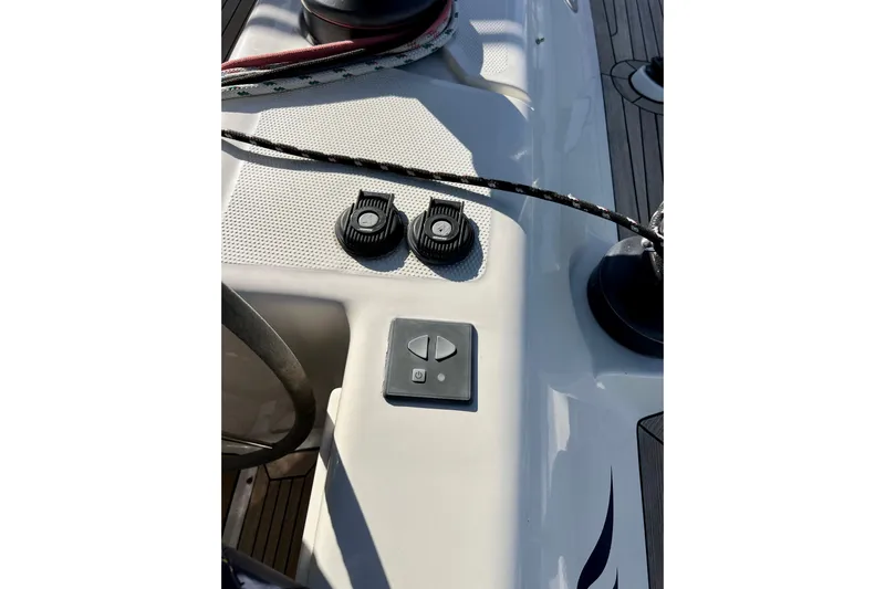 The Jonathan Shepard Yacht Photos Pics Control panel and winches on 2006 Hanse 461e yacht deck.