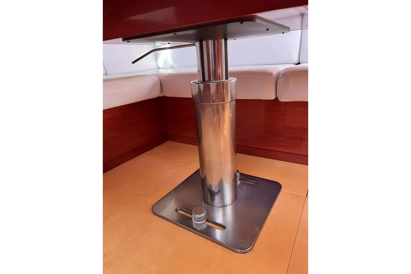 The Jonathan Shepard Yacht Photos Pics Stainless steel table pedestal in 2006 Hanse 461e yacht interior.