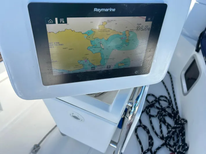 Layover Yacht Photos Pics Raymarine navigation system on 2018 Jeanneau Sun Odyssey 389 sailboat.