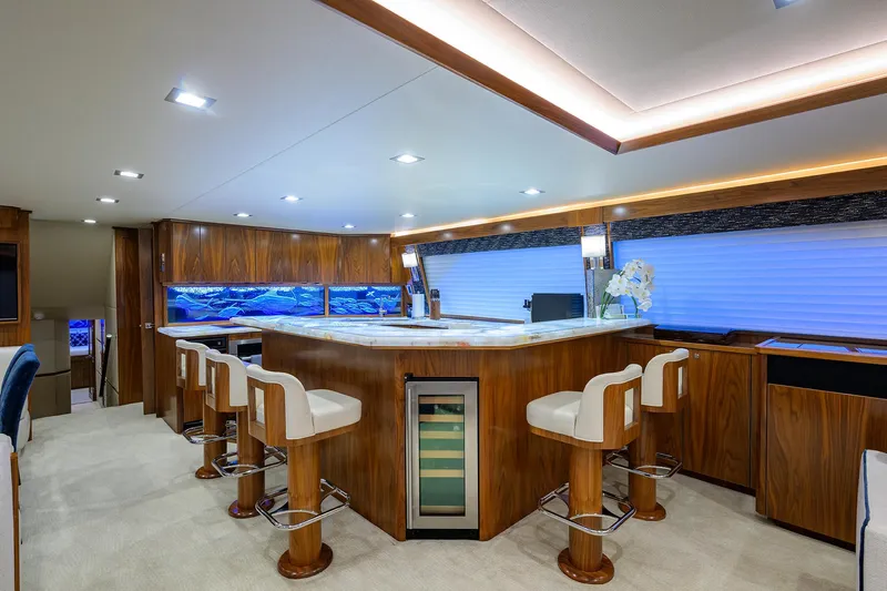 China Time Yacht Photos Pics Viking 92 CHINA TIME - Galley & Bar Stools