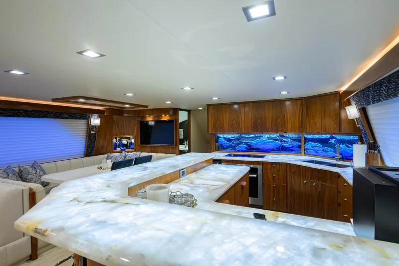 China Time Yacht Photos Pics Viking 92 CHINA TIME - Galley Counters & Dinette