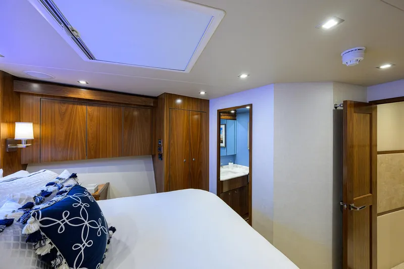China Time Yacht Photos Pics Viking 92 CHINA TIME - Forward Stateroom Berth & Head Access