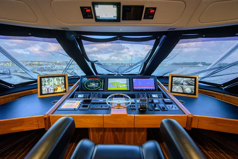 China Time Yacht Photos Pics Viking 92 CHINA TIME - Enclosed Flybridge Helm