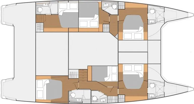  Yacht Photos Pics Manufacturer Provided Image: Fountaine Pajot SABA 50 6 Cabin Layout Plan