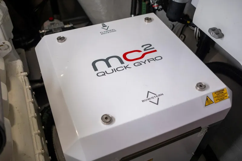 Baillies Yacht Photos Pics MC&sup2; Quick Gyro stabilizer in 2021 Sunseeker Manhattan 68 yacht engine room.