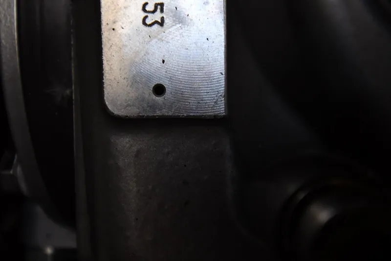  Yacht Photos Pics Close-up of a metal component on a 2007 Formula 45 Yacht engine.