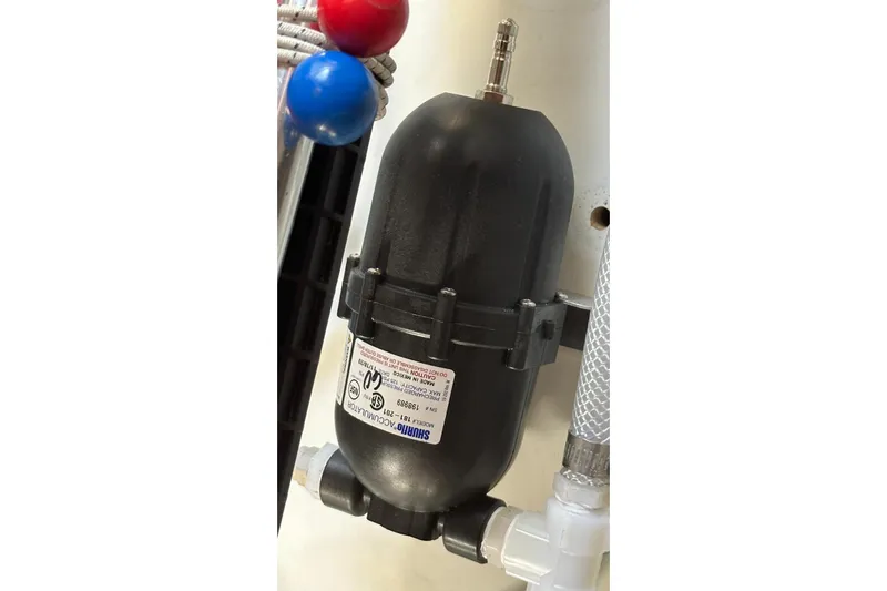  Yacht Photos Pics Black accumulator tank in a 2012 Beneteau Gran Turismo 44 yacht.