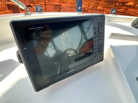 Brass Ring Yacht Photos Pics Garmin GPSmap 1040xs on Marine Trader 36 Euro Sedan, 2009 model, boat dashboard.