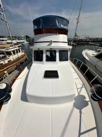 Brass Ring Yacht Photos Pics 2009 Marine Trader 36 Euro Sedan yacht docked at marina.