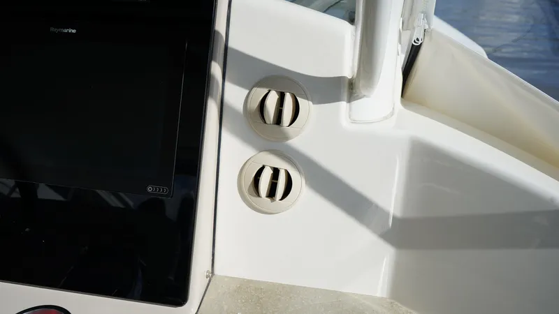 Yacht Kings Yacht Photos Pics Control panel and air vents on a 2020 Boston Whaler 350 Realm boat.