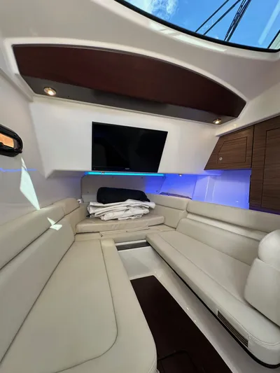 Yacht Kings Yacht Photos Pics 2020 Boston Whaler 350 Realm interior with luxurious seating and modern design.