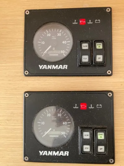 The Recipe Yacht Photos Pics Yanmar engine control panels on a 2011 Lagoon 560 catamaran.