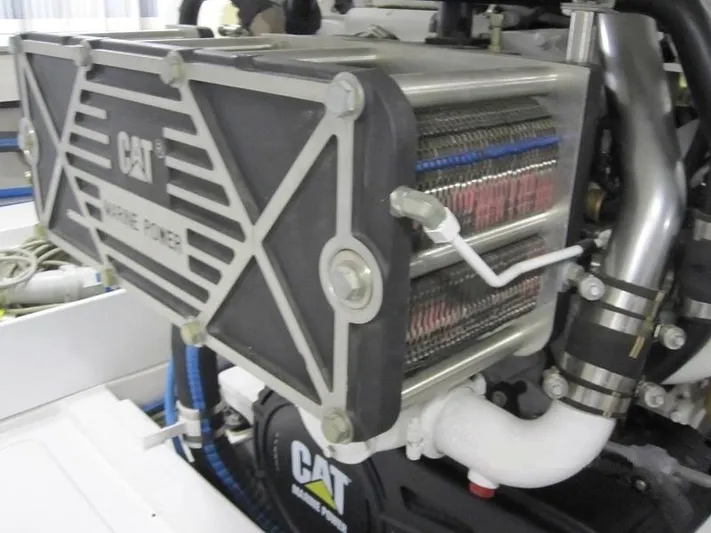 No Name Yacht Photos Pics CAT marine engine component in a 2008 Viking Convertible 60 yacht.