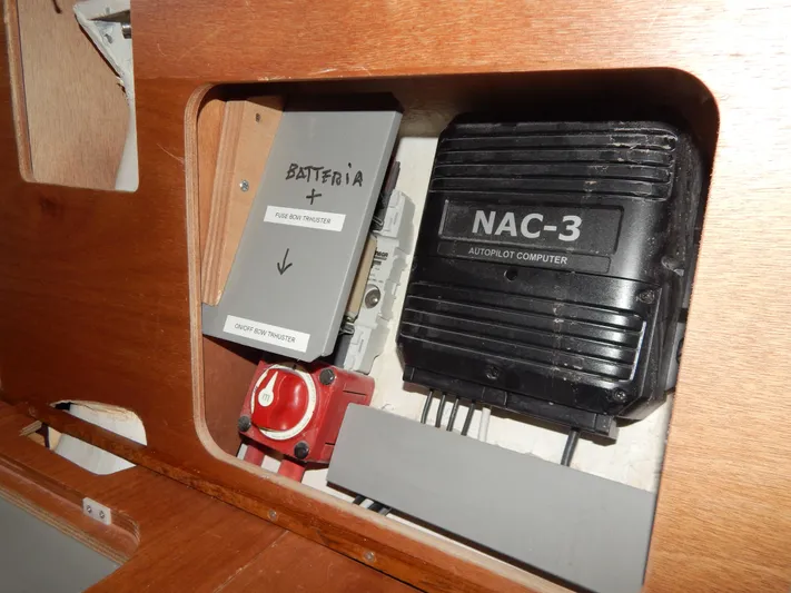  Yacht Photos Pics Italia Yachts 13.98 2021 electrical panel with NAC-3 autopilot computer.
