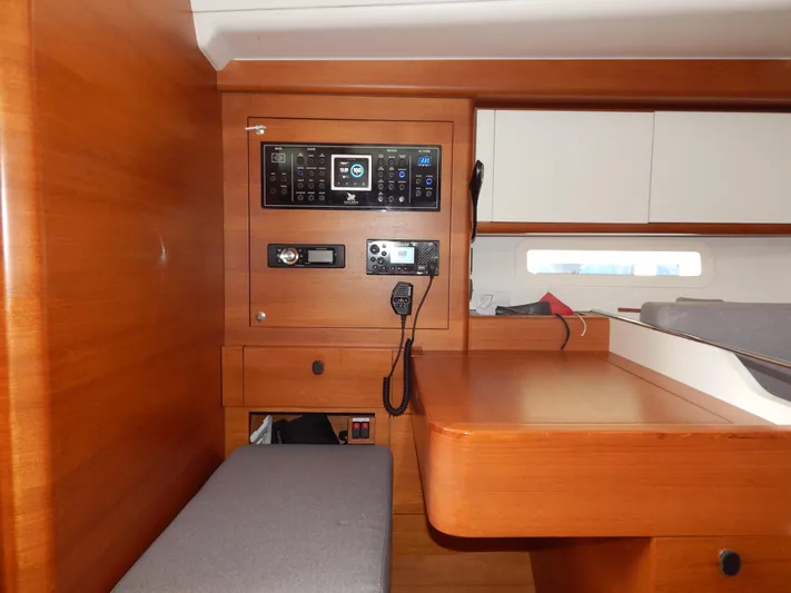  Yacht Photos Pics Italia Yachts 13.98 (2021) interior with control panel and seating area.
