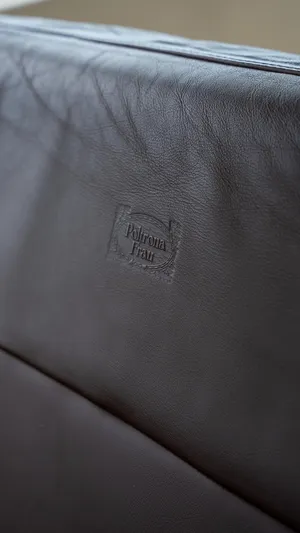 Wind Yacht Photos Pics Poltrona Frau leather upholstery detail on 2009 Pershing 64 yacht.