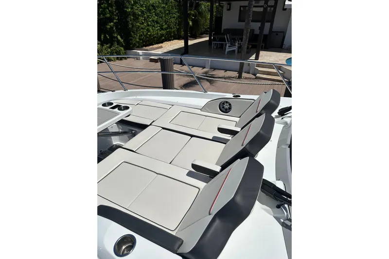  Yacht Photos Pics 2022 Jeanneau Leader 12.5 WA boat with sleek seating and modern design.