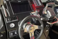 Steering console of 2022 Zar Formenti 85 SL boat with advanced controls and display.