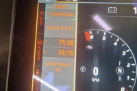 Dashboard display of a 2022 Zar Formenti 85 SL showing engine hours and RPM gauge.