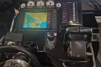 Control panel of 2022 Zar Formenti 85 SL boat with navigation display and gauges.