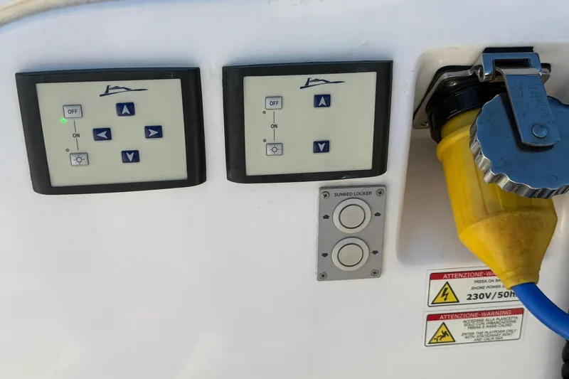 Seoi Yacht Photos Pics Control panel and power connection on 2024 Pardo Yachts P43.
