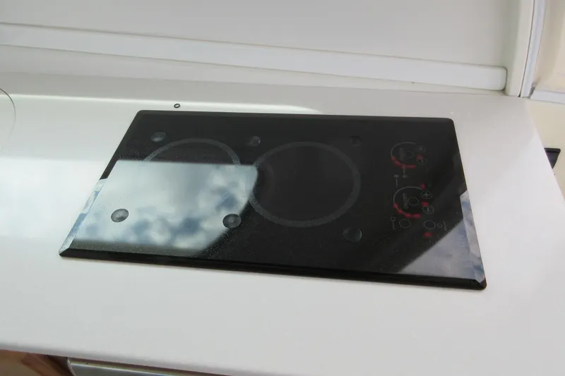 Swell Yacht Photos Pics 2020 Back Cove 34O yacht featuring a sleek glass cooktop in the galley.