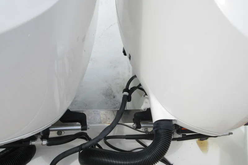 Swell Yacht Photos Pics 2020 Back Cove 34O boat engine components and wiring close-up.