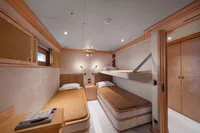 Luxurious cabin interior with bunk beds on R.B Dereli 2004 model yacht.