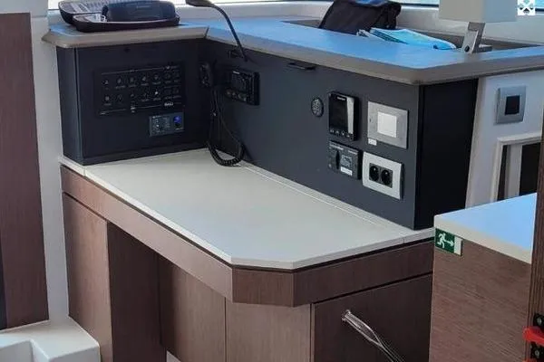 Mirabella Yacht Photos Pics Modern control panel on 2022 Bali 4.2 yacht interior.