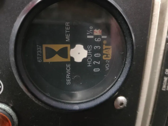  Yacht Photos Pics Hour meter showing 2036 hours on a 2002 Sea Ray 560 Sedan Bridge.