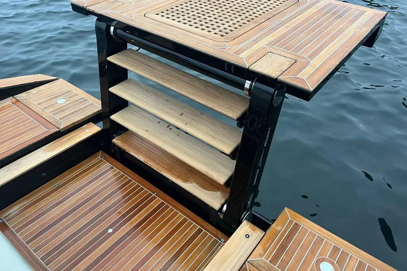 Windy Sr52 Yacht Photos Pics Luxury yacht Windy SR52 2021 with elegant wooden swim platform and steps.