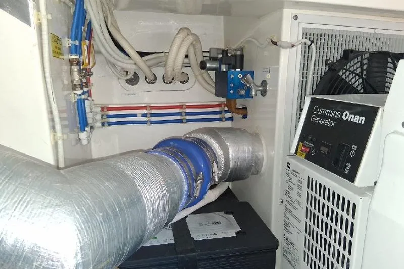 Tank Woo Yacht Photos Pics Engine room of 2018 Maritimo M54 with Cummins Onan generator 