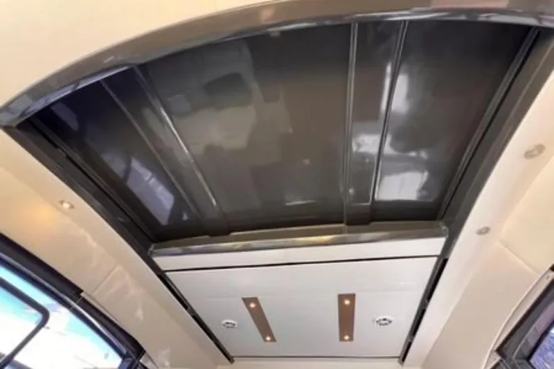  Yacht Photos Pics Interior view of 2016 Sea Ray 400 Sundancer yacht's retractable sunroof.