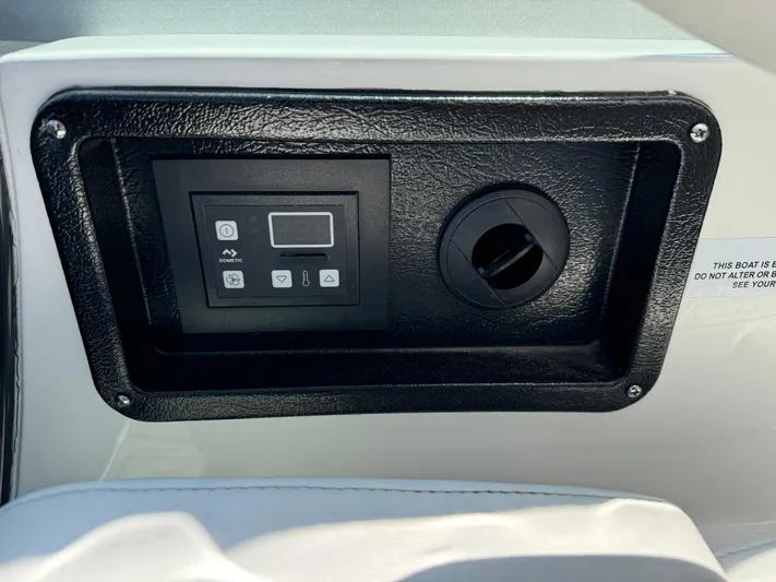  Yacht Photos Pics Control panel on a 2019 Monterey 335 SY boat dashboard.