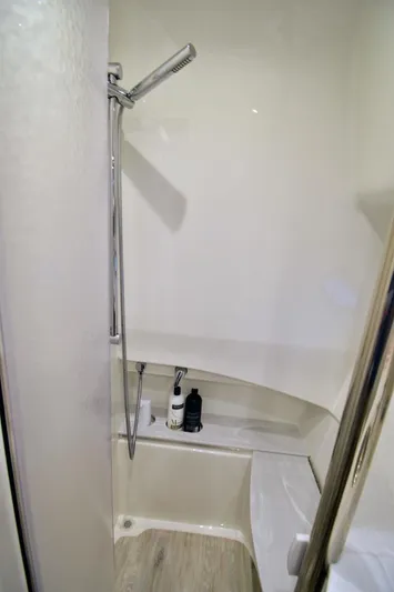 Nauti Dog II Yacht Photos Pics Shower area in 2021 Formula 40 PC yacht with modern fixtures.