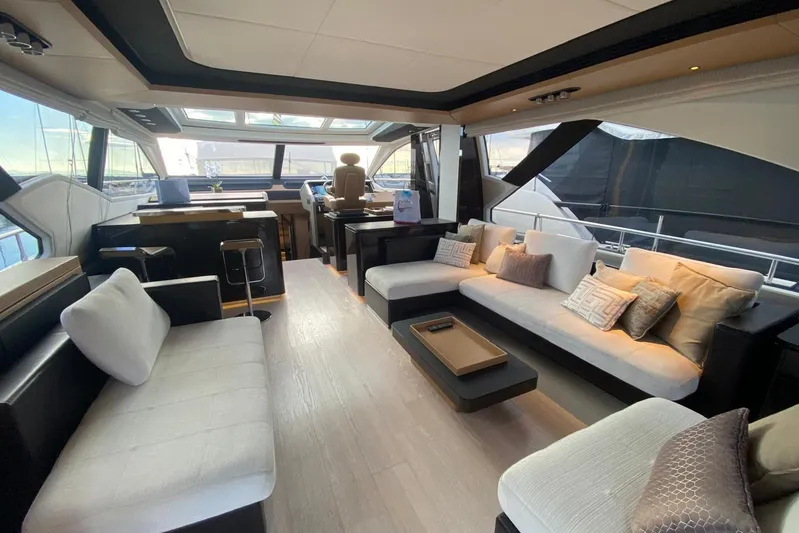  Yacht Photos Pics Luxurious interior of a 2016 Azimut 77S yacht with elegant seating and modern design.