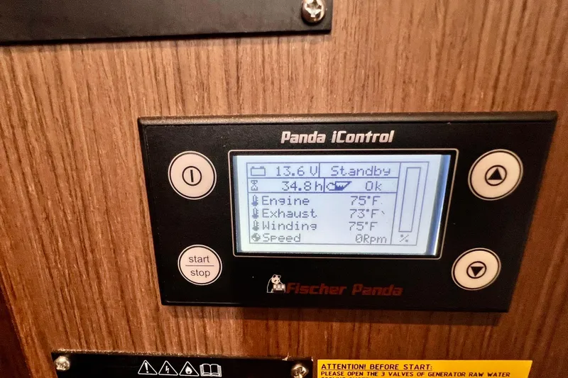  Yacht Photos Pics Panda iControl panel on 2024 Beneteau Antares 11, displaying engine and system status.