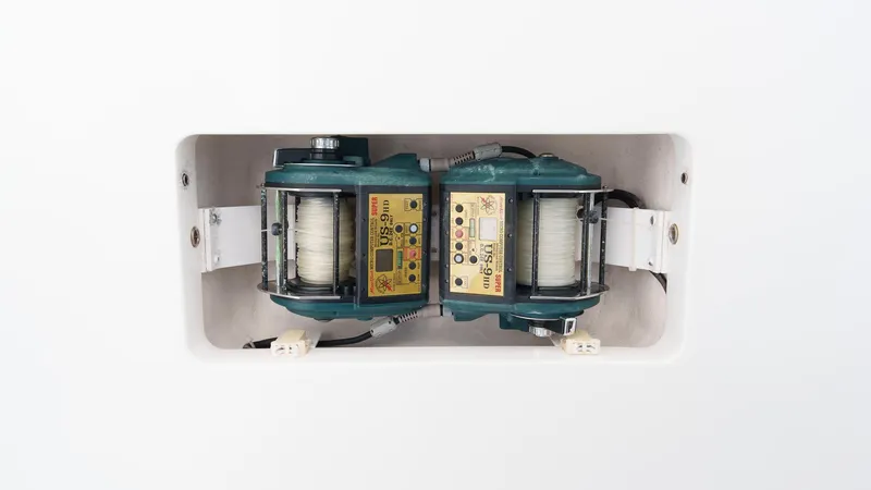 Benedetta Yacht Photos Pics Dual electric reels in a Viking 70 Enclosed Bridge yacht, 2012 model.