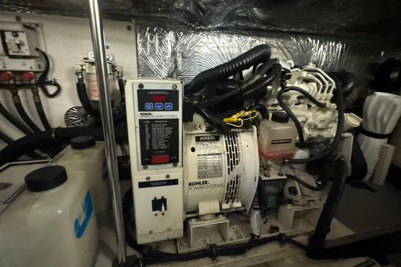 Blue Sky Yacht Photos Pics Engine room of 2006 Tiara Yachts 3600 Sovran with Kohler power system.