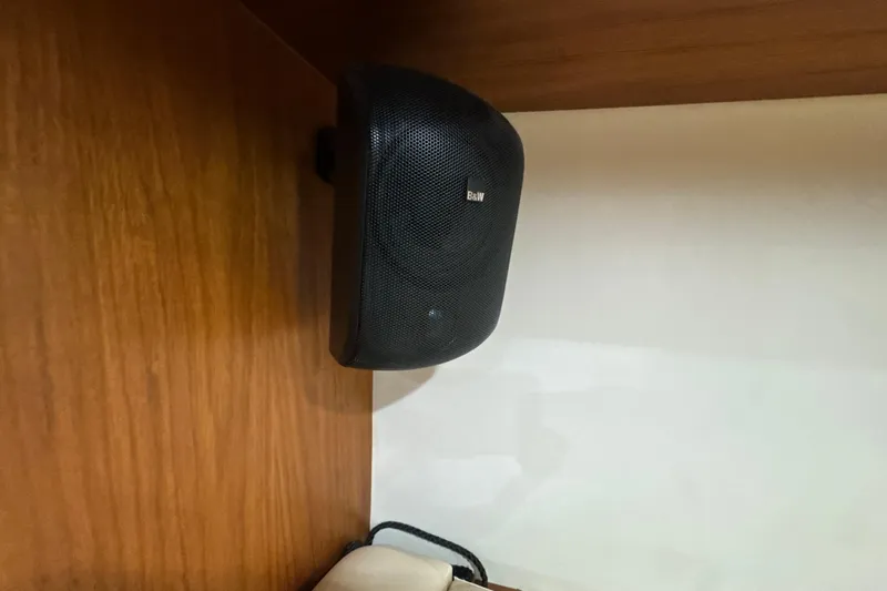 Blue Sky Yacht Photos Pics Wall-mounted B&W speaker inside a 2006 Tiara Yachts 3600 Sovran.