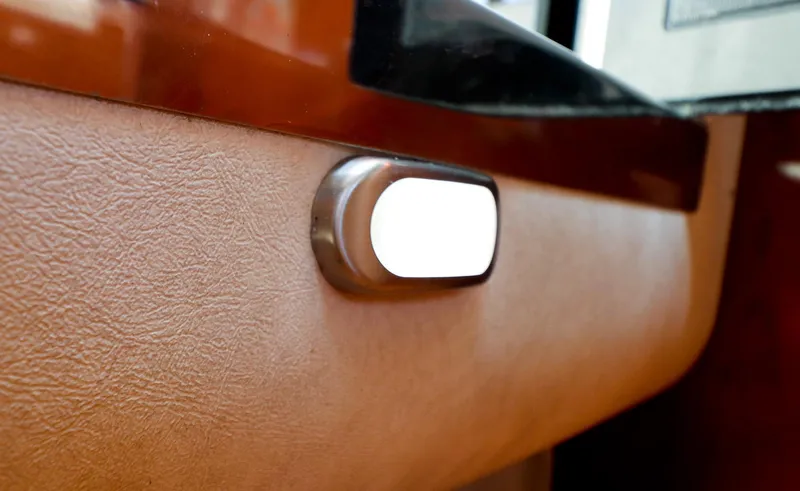 St Babyn Yacht Photos Pics Interior detail of 2012 Sea Ray Sundancer 310 boat, featuring a sleek light fixture.