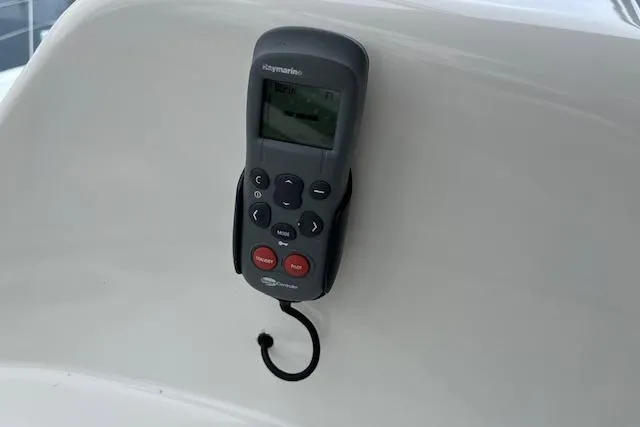  Yacht Photos Pics Remote control mounted on a 2008 Silverton 38 Sport Bridge yacht dashboard.