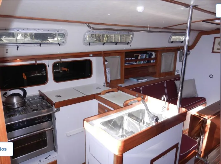 Finezza Veloce Yacht Photos Pics Wrap around galley, safer offshore