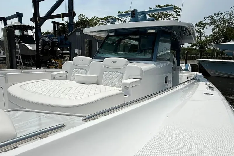  Yacht Photos Pics 2025 HCB 48 Campeon luxury boat with white seating and sleek design.