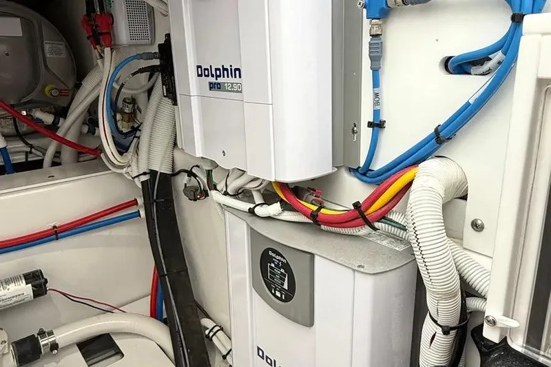  Yacht Photos Pics Electrical system inside 2025 HCB 48 Campeon boat, featuring Dolphin Pro 12.90 components.