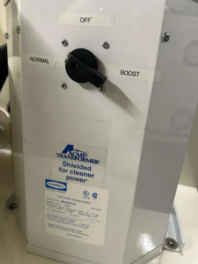 Gran Vida Yacht Photos Pics Acme Transformer with settings for off, normal, and boost on a 1998 Ocean Yachts Super Sport.