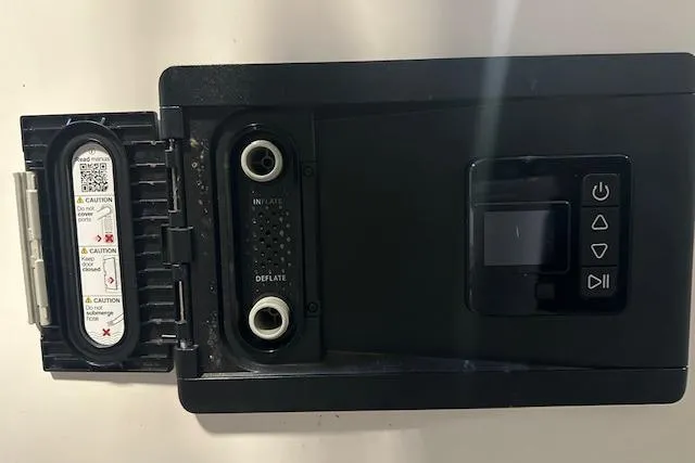  Yacht Photos Pics 2023 Nimbus C11 device with control panel and inflate/deflate ports.