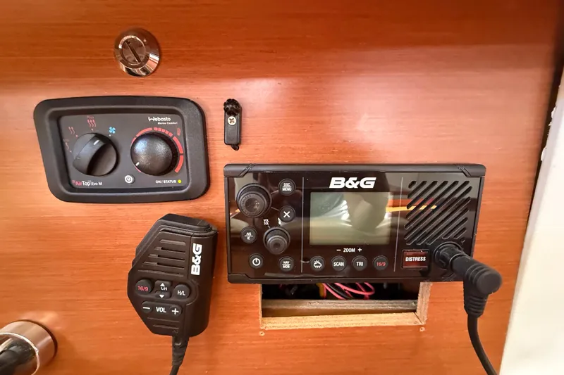 Wind Waker Yacht Photos Pics Control panel on a 2013 Beneteau Oceanis 41 sailboat with B&G and Webasto systems.